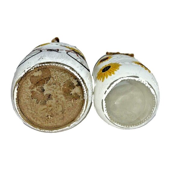 2 Ball Mason Jars Hand Painted Summer Bicycle Sunflowers 32oz & 16oz With Bands - Picture 2 of 16